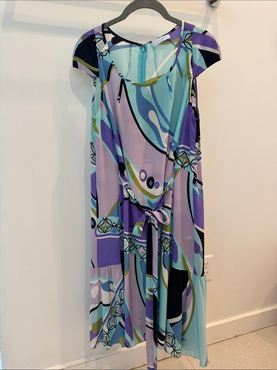 Emilio Pucci Dresses & Skirts - Emilio Pucci Lavender, Aqua & Purple Printed Midi Dress